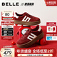 百麗（Belle）馬年系列跑道板栗德訓鞋女26春新商場(chǎng)厚底休閑板鞋E9Z1DAM6 紅色 38