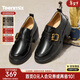 天美意樂(lè )福鞋粗跟學(xué)院英倫皮鞋女單鞋2026春新款 黑色 37