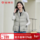 坦博爾羽絨馬甲輕壓短款休閑立領(lǐng)背心羽絨服女外套TD236006 江南灰 2XL (180)