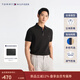 Tommy Hilfiger【透氣舒適】春夏男裝珠地網(wǎng)眼撞色門(mén)襟商務(wù)休閑短袖T恤POLO 曜巖黑BDS M (推薦：135-150斤)