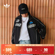 adidas寬松運動(dòng)立領(lǐng)夾克外套機車(chē)服男裝情人節阿迪達斯三葉草   黑色   XL