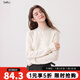 百圖（betu）女裝2025年秋季新款毛針織衫氣質(zhì)提花設計舒適長(cháng)袖上衣女2509T30 米白 M