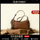 江南森林 JIANGNAN FOREST輕奢包包女款枕頭包女士小眾設計單肩包復古百搭斜挎包生日禮物 棕色【送老婆送女友送媽媽】 中號