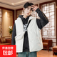 美式復古羽絨棉馬甲男女冬季寬松無(wú)袖坎肩保暖背心外套 米白色 S 【建議85-100斤】