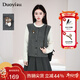 朵以2026春季新款學(xué)院風(fēng)減齡文藝撞色假兩件毛衣蘑菇圓領(lǐng)針織衫 灰色 S