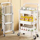 八海鳥(niǎo)可移動(dòng)小書(shū)架折疊置物架免安裝折疊落地推車(chē)零食架宿舍多層收納架