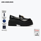 ANN ANDELMAN【李柯以同款】樂(lè )福鞋女羊皮厚底黑皮鞋休閑小皮鞋 黑色 （建議拍大一碼） 37