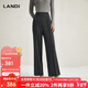 藍地（LANDI）深灰色通勤高腰闊腿褲女顯高顯瘦休閑長(cháng)褲秋冬新品 第二批次 M