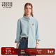 Teenie Weenie小熊女裝襯衫2025秋季新款時(shí)尚舒適寬松刺繡牛仔上衣 淺藍色 S