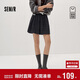 森馬（Semir）商場(chǎng)同款|半身裙女冬季毛呢格紋A字裙含羊毛2025短裙101725120001
