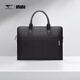 七匹狼商務(wù)男士公文包手提頭層牛皮大容量雙層男士手提包教師節禮物14寸