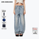 ANN ANDELMAN【周深同款】高腰直筒微破壞牛仔褲女設計感長(cháng)褲 藍色 24
