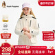 暇步士（Hush Puppies）童裝兒童加絨風(fēng)衣男童保暖戶(hù)外服女童厚外套 米白色   160   