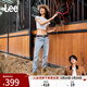 Lee【張凌赫代言】涼涼褲25新品411高腰小直腳藍色輕薄女士牛仔褲 淺藍色 29