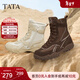他她（TATA）加絨拳擊靴2025新款休閑運動(dòng)阿甘鞋女鞋時(shí)尚短靴子GPD03DD5 深啡（絨里） 39