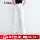 百圖betu女裝2025夏季新款牛仔褲遮肉顯瘦八分大白褲褲子女2504T82 白色 S