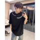 魯雅爾美式潮流復古高街重磅短袖t恤男夏季百搭寬松內搭痞帥ins打底衫 黑色 XL