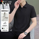 啄木鳥(niǎo)（TUCANO）短袖T恤男夏季海鷗領(lǐng)百搭POLO衫商務(wù)休閑打底衫上衣男裝 黑色L