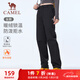 駱駝（CAMEL）加絨直筒長(cháng)褲女裝防潑水梭織運動(dòng)褲 C25CA6L6025 幻影黑 M