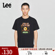 Lee25新品舒適版圓領(lǐng)Logo印花男女同款短袖T恤休閑潮LUT0098434LE 黑色（尺碼偏大，拍小一碼） M