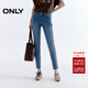 ONLY2025夏季新款個(gè)性腳口毛邊高腰緊身九分褲牛仔褲女|125349025 J34 390洗水牛仔藍 S S標準褲長(cháng)