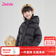 笛莎（DEESHA）童裝女童面包服2025冬季新款中童女孩寶寶兒童羽絨服 黑色 160 【充絨量：128g】