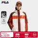 FILA 斐樂(lè )官方女裝中長(cháng)款羽絨服2025冬新款寬松拼色保暖連帽外套 木蘭棕-BN S 160/80A/S