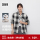 森馬（Semir）(Semir)長(cháng)袖襯衫男春季純棉格紋外套寬松翻領(lǐng)外穿式上衣休閑 黑白色調00491 XL