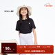 little MO&Co.童裝夏季女童小花朵印花純棉短袖T恤兒童上衣中大童 黑色 100 110/52