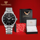 天王（TIAN WANG）男手表鋼帶自動(dòng)機械表商務(wù)防水情侶腕表情人節禮物送男友5876 【升級版】黑盤(pán)機械男表