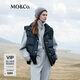 MO&Co.MOCO冬季學(xué)院風(fēng)貼布繡立領(lǐng)羽絨馬甲