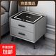 智能床頭柜現代簡(jiǎn)約無(wú)線(xiàn)充電帶燈指紋鎖輕奢多功能主臥室家用整裝 淺灰色【無(wú)線(xiàn)充+三色燈】 【實(shí)木抽屜款】50*40*48cm