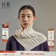 日著(zhù)（rizhuo）日著(zhù)雪怪針織圍巾2025春新款女士設計感紐扣裝飾保暖深棕色圍脖 游馬白 均碼