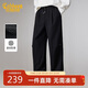 卡賓（CABBEEN）【細小豎紋布】休閑褲男收褶結構設計底復合絨高彈面料冬季長(cháng)褲