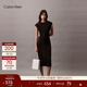 Calvin Klein高級成衣系列夏季女士氣質(zhì)通勤商務(wù)休閑ck黑色顯瘦針織連衣裙 UB1-太空黑 S