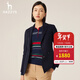 哈吉斯（HAZZYS）女裝 春秋季女士素色通勤單排扣羊毛單西ASUSJ0ADJ03 藏青色NV L (165/88A 40)