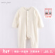 MARC&JANIE馬克珍妮童裝【德絨發(fā)熱】嬰兒秋冬裝男女童無(wú)骨保暖連體衣210892 奶白 66/12M