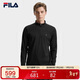 FILA 斐樂(lè )官方男子針織長(cháng)袖衫2025冬季時(shí)尚休閑半拉鏈基礎長(cháng)T