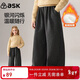 ASK JUNIOR兒童褲子2025冬季中大童加絨保暖直筒褲女童運動(dòng)休閑長(cháng)褲 深灰色