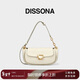 DISSONA迪桑娜女包牛皮單肩包輕奢斜挎包復古馬鞍包【情人節禮物】白色
