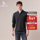 哈吉斯（HAZZYS）男裝 2025秋季新款翻領(lǐng)T恤純色男上衣長(cháng)袖polo衫男ABTZE0CCE01 深灰色CC M （170/92A 46）