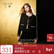 三彩2025冬季新款毛呢外套半身裙套裝加棉保暖上衣短裙兩件套M 經(jīng)典黑 M 160/84A