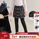 哈吉斯（HAZZYS）品牌童裝女童打底褲冬新品彈力保暖加厚一體絨裙式打底褲 鉆石黑 165