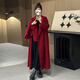 GARNUO紅色雙面羊毛大衣女小個(gè)子春秋冬結婚訂婚禮服新娘敬酒服毛呢外套 紅色 S 【80-110斤】