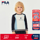 斐樂(lè )FILA兒童童裝衛衣2025年冬季新款男小童網(wǎng)球運動(dòng)套頭上衣 云白色-WT 130