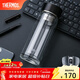 膳魔師（THERMOS）玻璃杯雙層隔熱水杯茶水分離杯泡茶300ml高硼硅透明便攜 TCGD-300 黑色 300ml