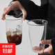 【高硼硅玻璃】小眾高級簡(jiǎn)約玻璃杯冰拿鐵咖啡杯子美式透明水杯 美式冷萃*兩只裝 460ml 配18cm高硼硅吸管