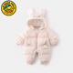 G.duck嬰兒羽絨服連體衣6-12個(gè)月加厚女寶寶衣服冬季百天新生兒外出抱衣 粉色 帽可拆 66 cm建議0-3個(gè)月8-13斤
