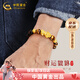 中國黃金（CHINA GOLD）招財貔貅黃金手鏈男款足金虎眼石手串情人節禮物送男友老公紀念品 足金貔貅虎眼石手串8mm