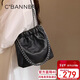 千百度（C.BANNER）牛皮包包女包鏈條單肩包斜挎水桶包高檔生日禮物高級感送女友老婆